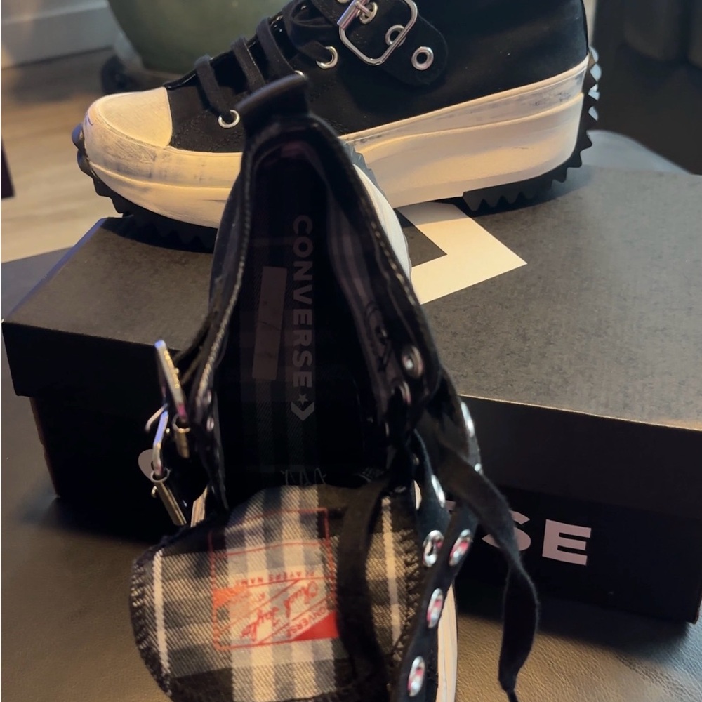 Converse Black and White Platform Sneakers